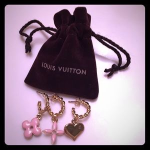Louis Vuitton pink and gold earrings